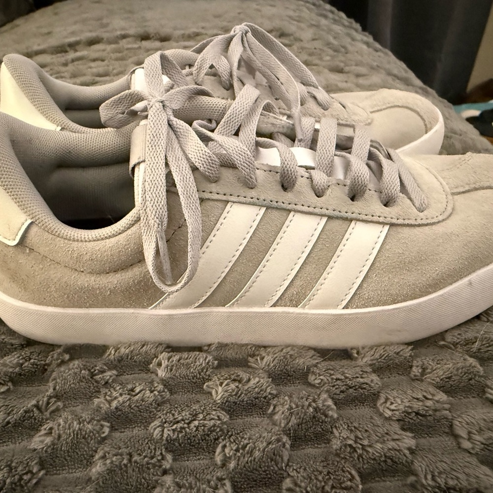 Adidas Suede Gray and White Sneakers